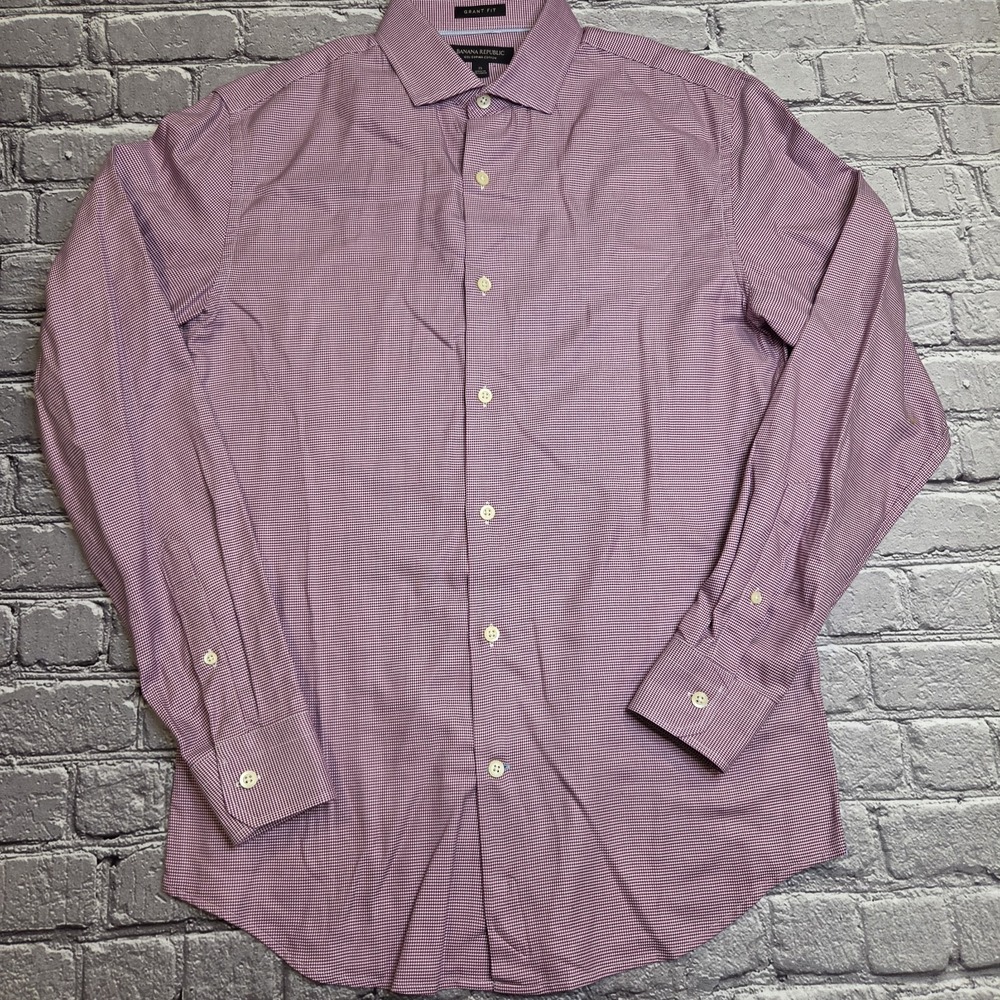 Banana Republic Non-Iron Grant Fit Dress Shirt Men's Size Small - Supima Cotton